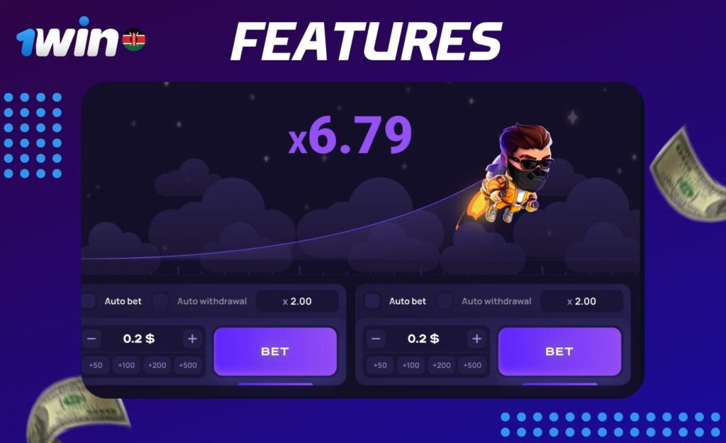 An overview of the features of the 1win Lucky Jet casino game.