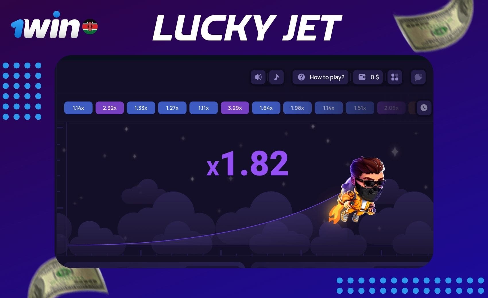 Playing the Lucky Jet casino game at the 1win Kenya website is straightforward.