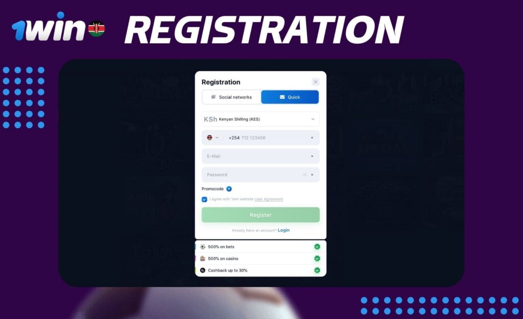 Guide to Registering on the 1win Kenya gaming website