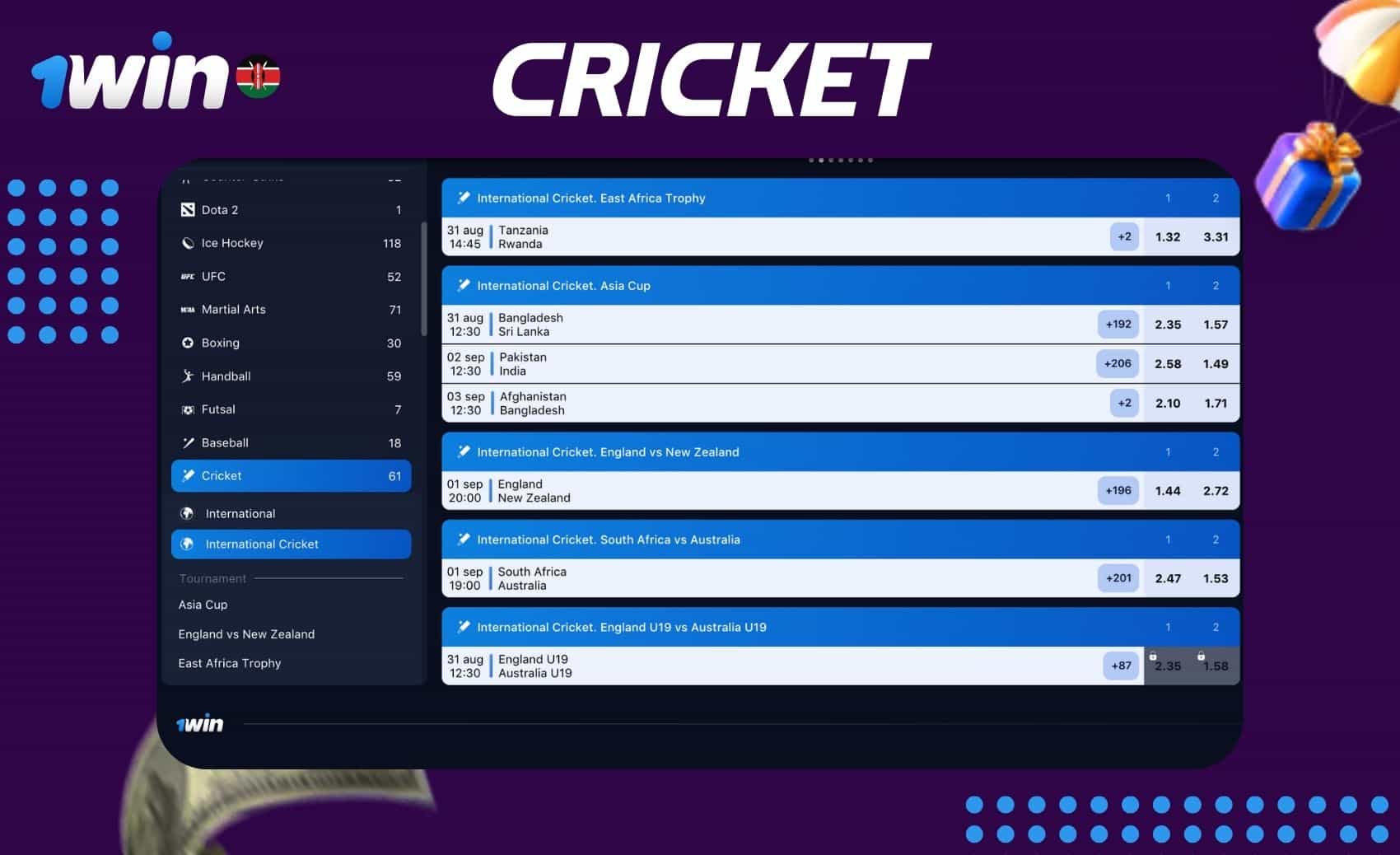 Cricket Events and Betting Insights at 1Win Kenya: