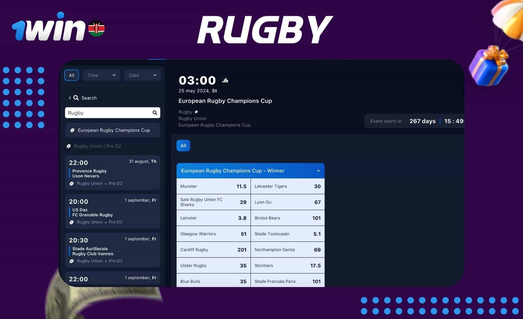 Betting on Rugby Events at the 1Win Kenya Sportsbook: